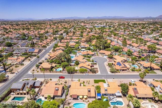 6017 E Kathleen Rd, Scottsdale, AZ 85254 - aerial view of residential area with a pool area and mountains