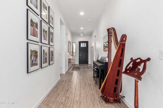 4077 S Quinn Ave, Gilbert, AZ 85297 - hallway featuring recessed lighting, baseboards, and light wood-style flooring
