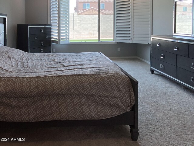 bedroom featuring carpet