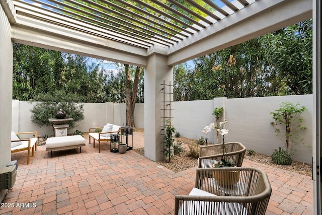 view of patio / terrace with a pergola