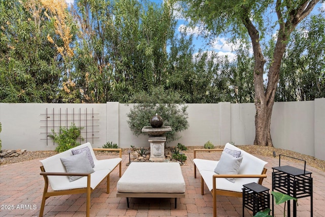 view of patio with an outdoor hangout area