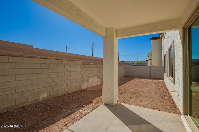 view of patio / terrace with a fenced backyard