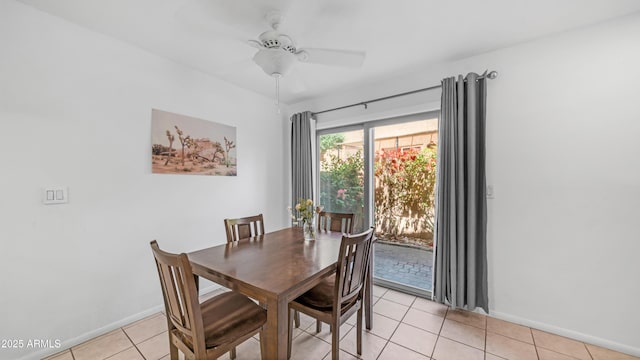 10420 N 10th St Unit 2, Phoenix, AZ 85020 - dining room with a ceiling fan, light tile patterned floors, and baseboards