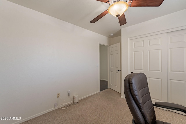 1125 S Larkspur St, Gilbert, AZ 85296 - office space with light colored carpet, ceiling fan, and baseboards
