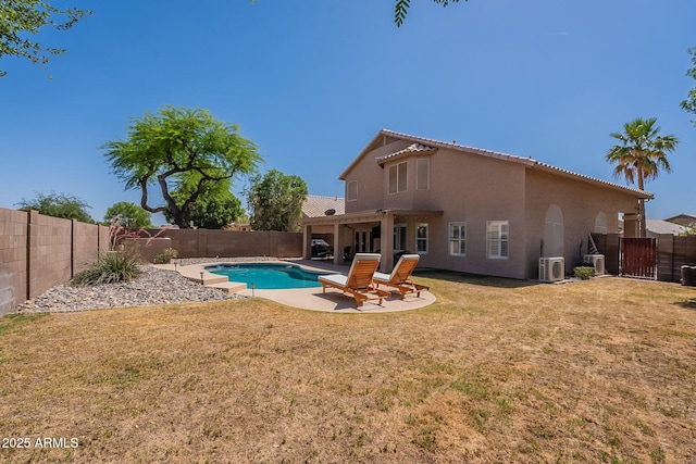 1125 S Larkspur St, Gilbert, AZ 85296 - rear view of property featuring stucco siding, a patio area, and ac unit