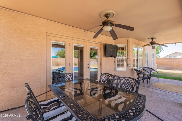 1125 S Larkspur St, Gilbert, AZ 85296 - view of patio with ceiling fan and french doors