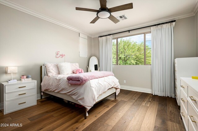 office with lofted ceiling, ceiling fan, and hardwood / wood-style flooring