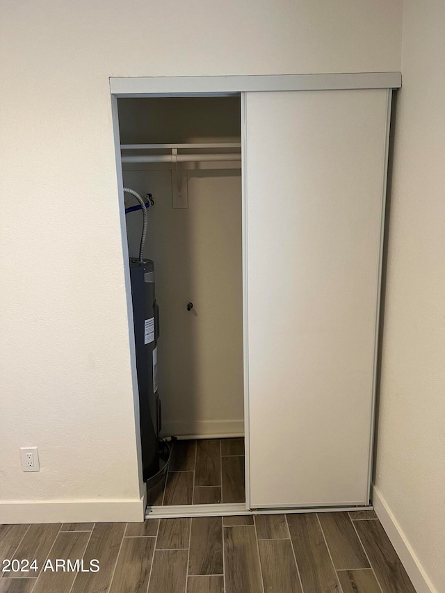 closet featuring electric water heater