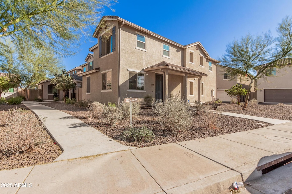 view of front of house with a garage