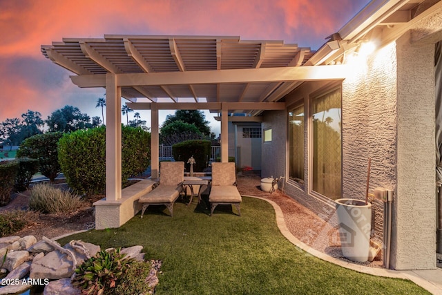 view of patio with a pergola