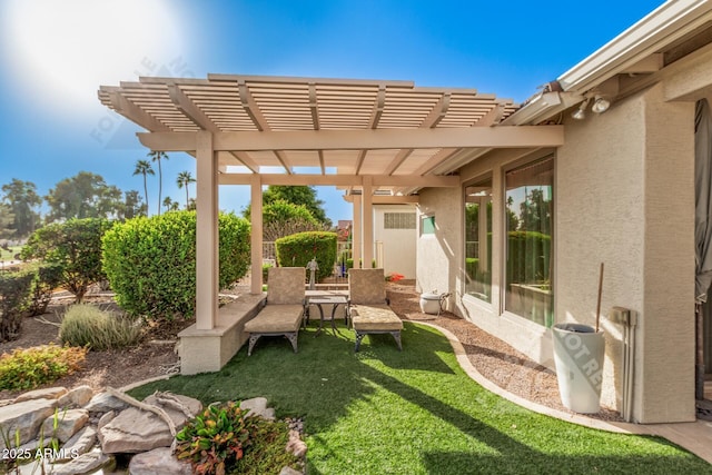 view of patio featuring a pergola