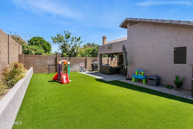 4704 E Melinda Ln, Phoenix, AZ 85050 - view of yard with an outdoor hangout area and a patio area