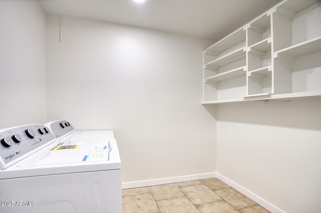 3841 N 21st Ave, Phoenix, AZ 85015 - laundry room featuring washing machine and clothes dryer and baseboards