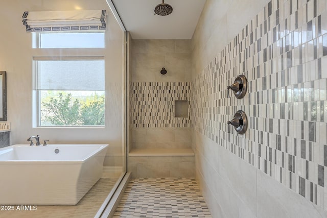 8768 E Granite Pass Rd, Scottsdale, AZ 85266 - bathroom with a freestanding tub and a tile shower