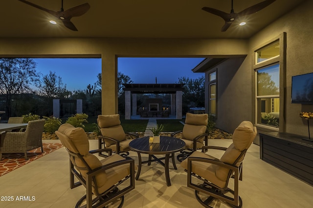 8768 E Granite Pass Rd, Scottsdale, AZ 85266 - view of patio featuring outdoor dining space and a ceiling fan