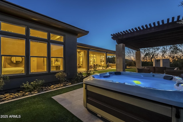 8768 E Granite Pass Rd, Scottsdale, AZ 85266 - view of patio / terrace featuring a hot tub