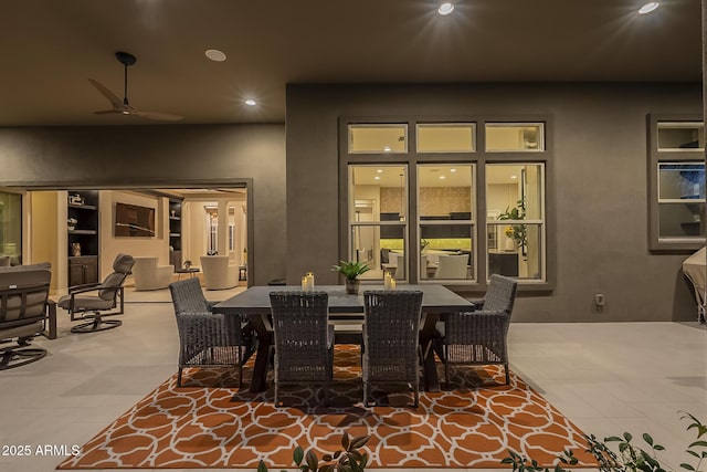 8768 E Granite Pass Rd, Scottsdale, AZ 85266 - view of patio / terrace featuring outdoor dining area and ceiling fan