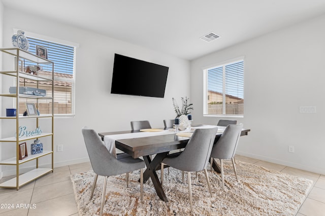 view of tiled dining space