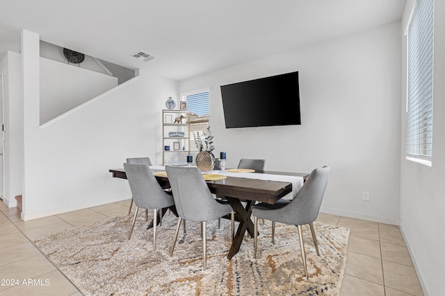 view of tiled dining area