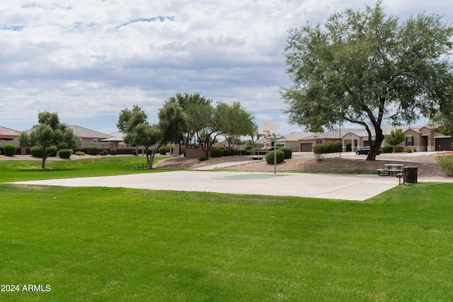 view of community featuring a yard