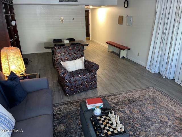 living room featuring hardwood / wood-style flooring