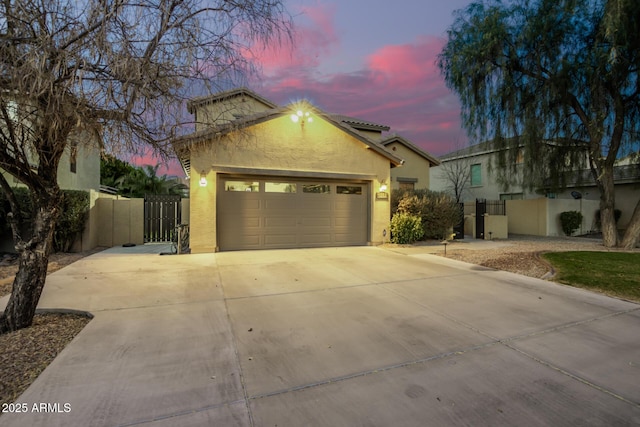 view of front facade with a garage