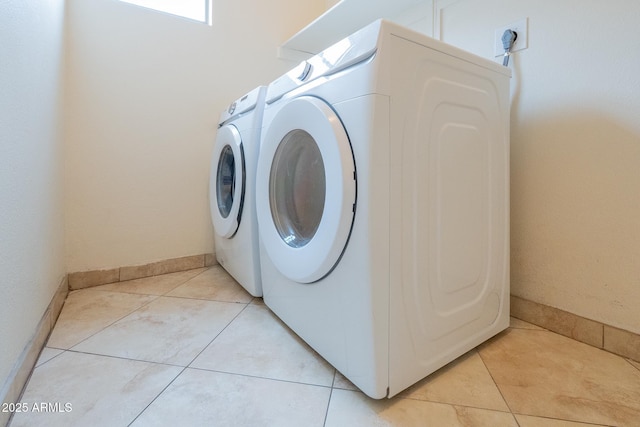 231 N Nash Way, Chandler, AZ 85225 - washroom featuring separate washer and dryer, laundry area, and light tile patterned floors
