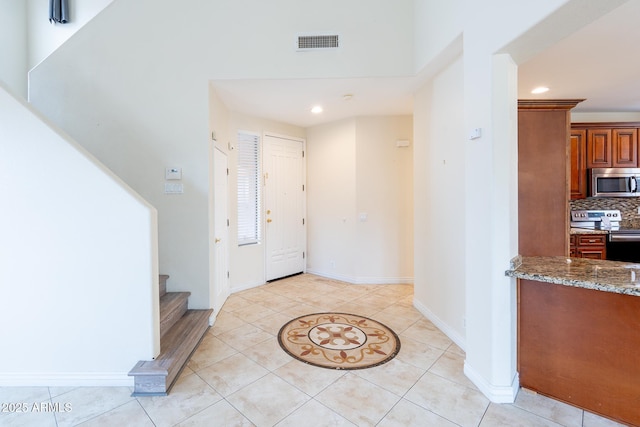 231 N Nash Way, Chandler, AZ 85225 - entrance foyer with stairs, light tile patterned floors, visible vents, and recessed lighting