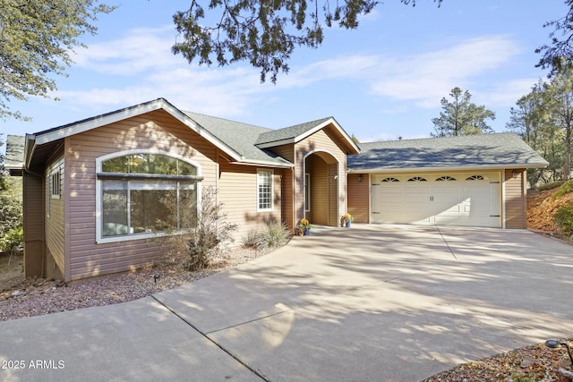 ranch-style home with a garage