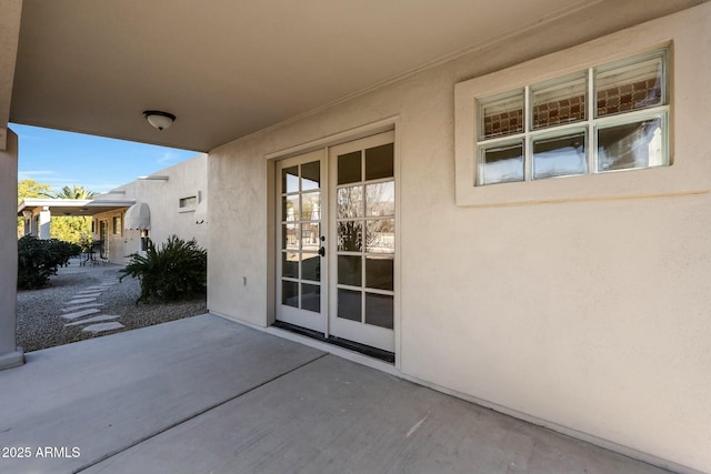 view of patio / terrace featuring french doors