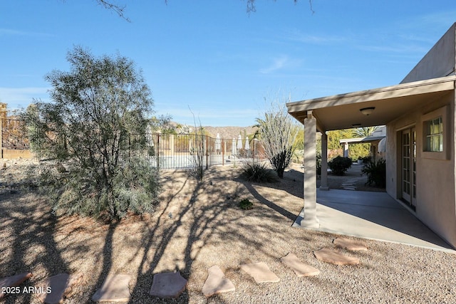 view of yard with a patio area