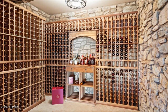 view of wine cellar