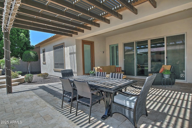 895 E Clovefield St, Gilbert, AZ 85298 - view of patio with outdoor dining space and a pergola