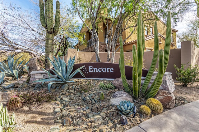view of community sign