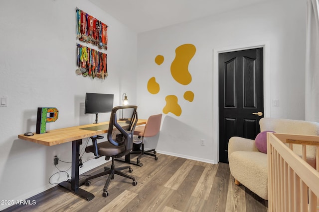 office area featuring wood-type flooring