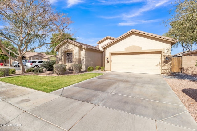 single story home with a front yard