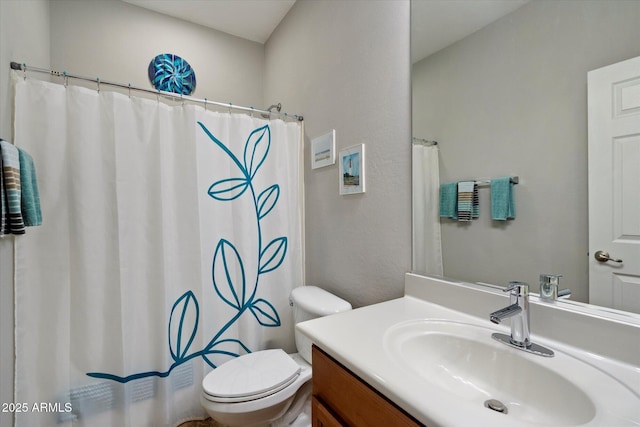 2328 W Calle Marita, Phoenix, AZ 85085 - bathroom featuring toilet, vanity, and a shower with curtain