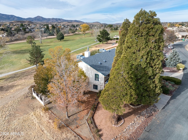 drone / aerial view with a mountain view