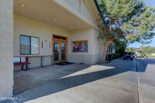 exterior space with french doors