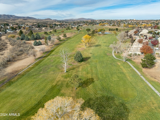 birds eye view of property with a mountain view and a rural view