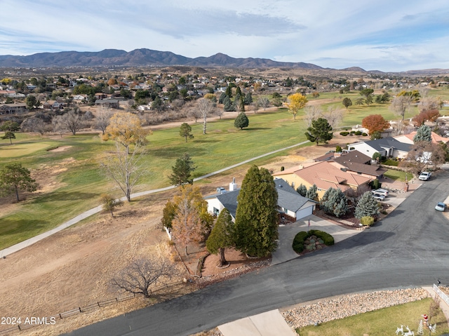 aerial view with a mountain view