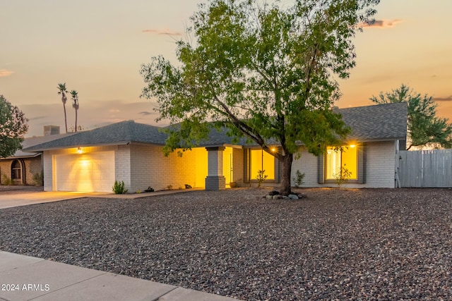 view of front of home featuring a garage