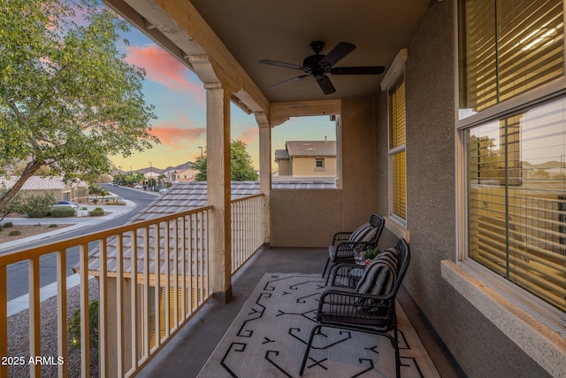 7616 S Sorrell Ln, Gilbert, AZ 85298 - balcony featuring ceiling fan
