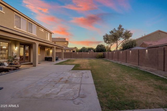 7616 S Sorrell Ln, Gilbert, AZ 85298 - fenced backyard with a patio area and french doors