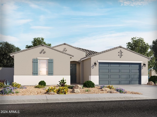 view of front facade featuring a garage