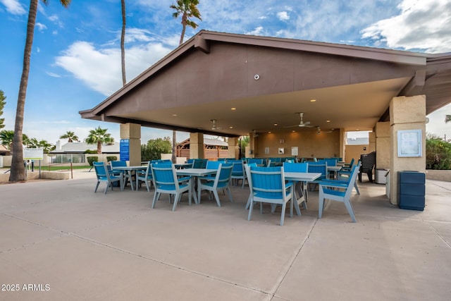 view of patio / terrace with ceiling fan