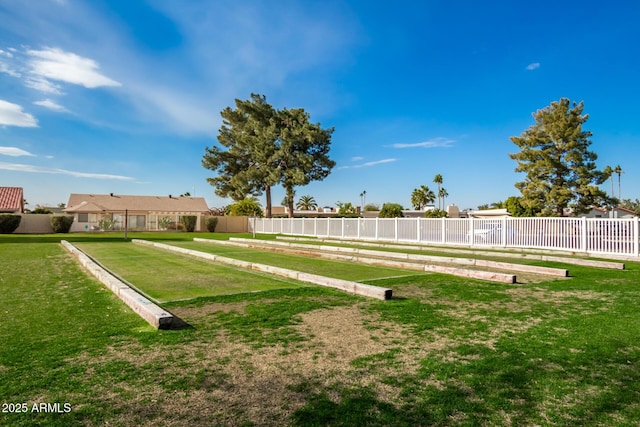 view of community featuring a lawn