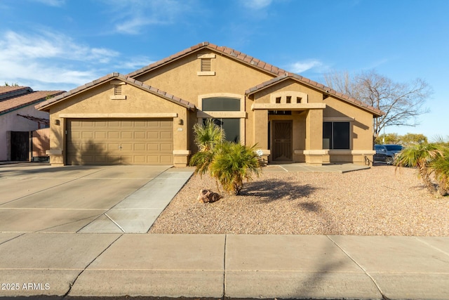 view of front facade with a garage