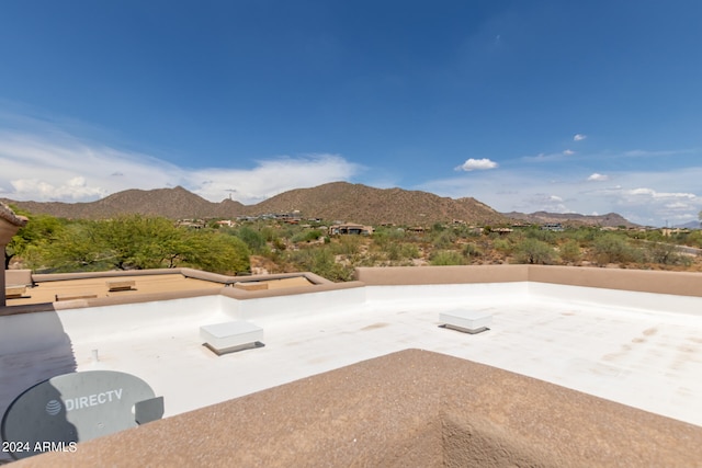 exterior space with a mountain view