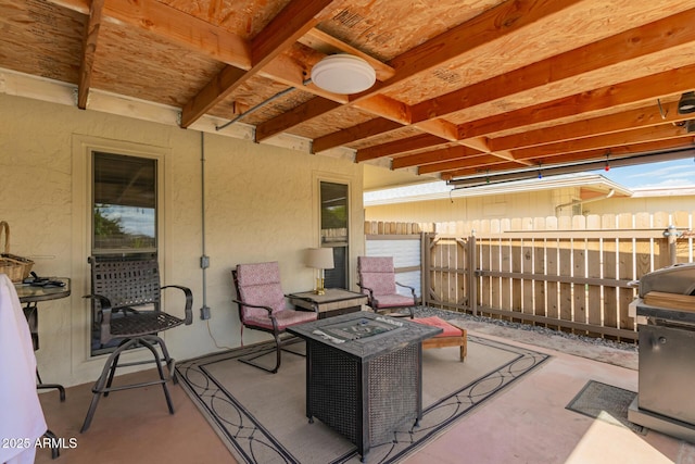 view of patio / terrace with fence